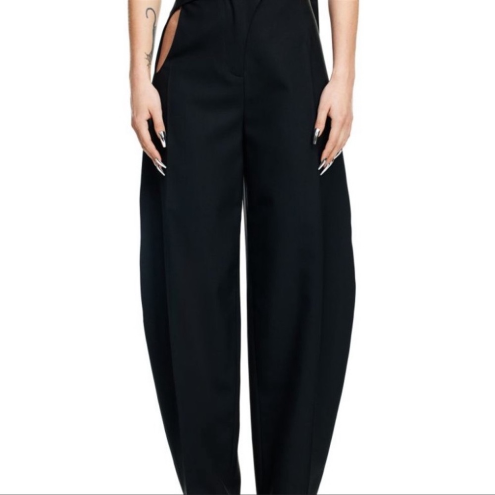 Wool cut out pants #mugler